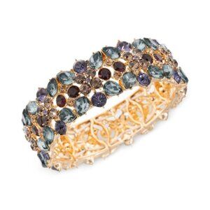 Charter Club Gold-Toned Mixed Stone stretch bracelet